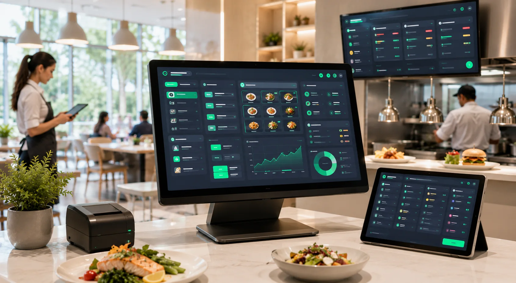 Illustrative restaurant management dashboard